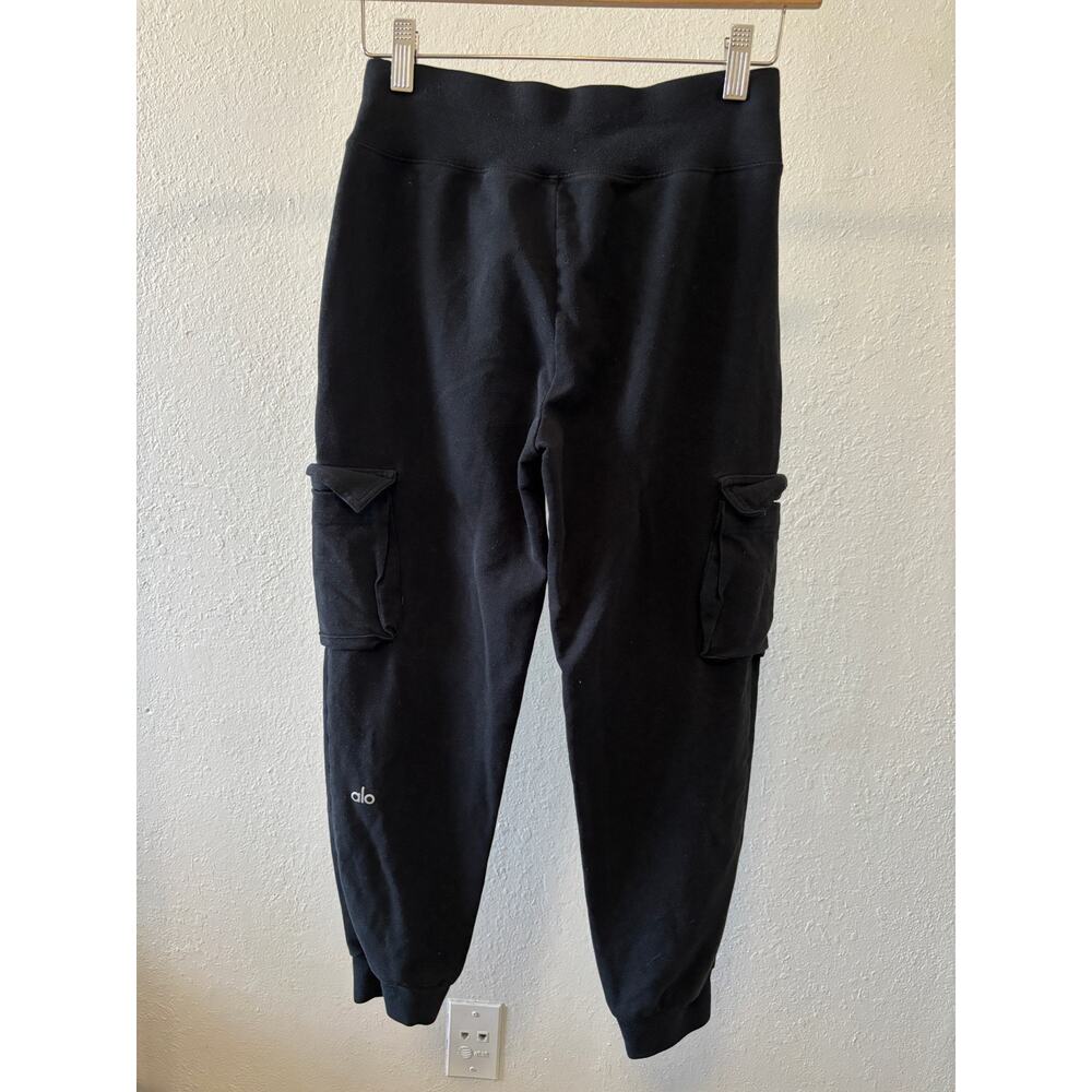 ALO Yoga Cropped Joggers Pants Womens Size XS Cotton / Modal Black - Picture 3 of 5